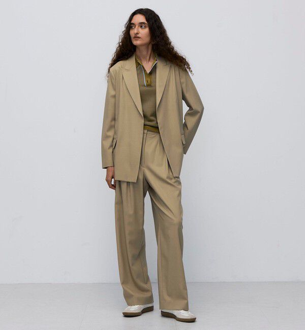 BACCA「ウールドスキン ワイドタックパンツ」|スラックス|