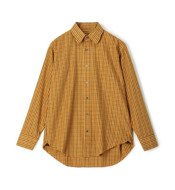 TOMORROWLAND BUYING WEAR「ERRICO FORMICOLA コットン ラウンドカラー チェックシャツ」|シャツ・ブラウス|26 イエロー系