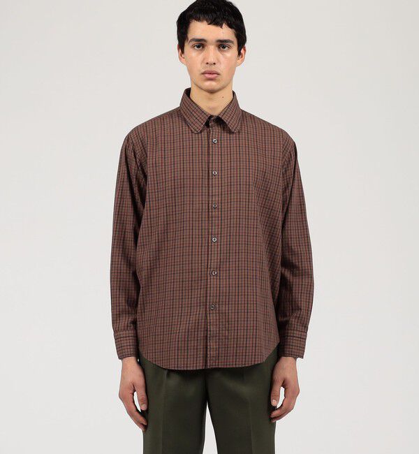 TOMORROWLAND BUYING WEAR「ERRICO FORMICOLA コットン ラウンドカラー チェックシャツ」|シャツ・ブラウス|