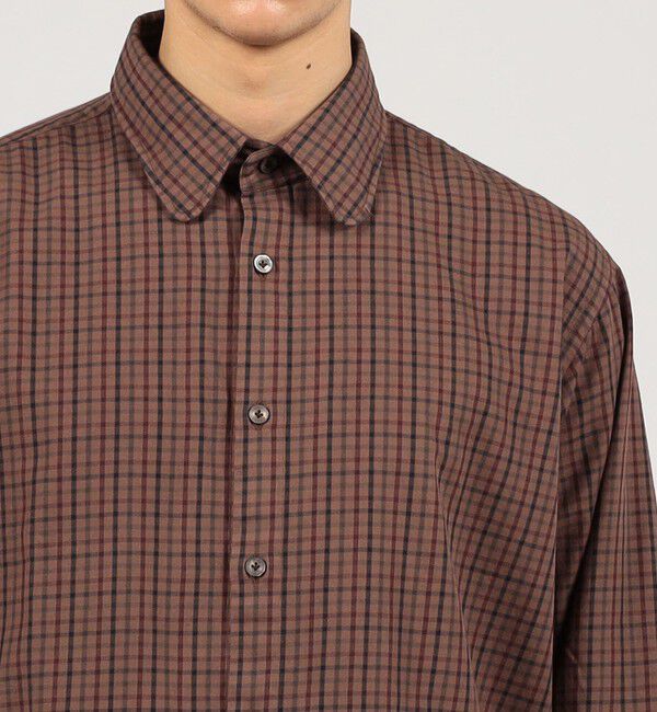 TOMORROWLAND BUYING WEAR「ERRICO FORMICOLA コットン ラウンドカラー チェックシャツ」|シャツ・ブラウス|