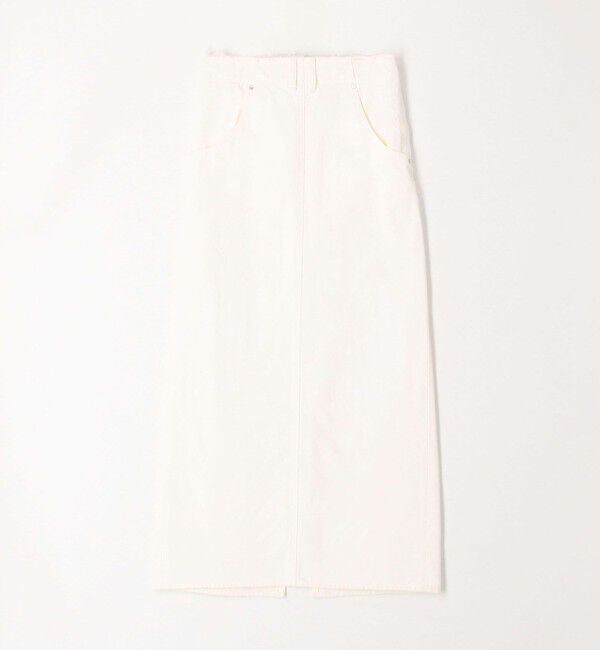 DES PRES「ペインティングホワイトデニム ブラレット付きマキシスカート」|タイト|