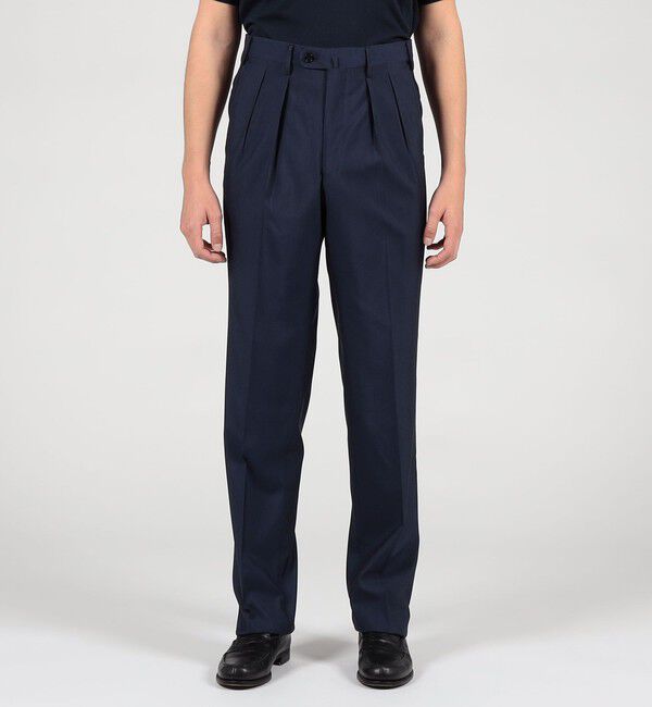 TOMORROWLAND MENS「ウールシルク イン2プリーツ ストレートスラックス MARZOTTO」|スラックス|