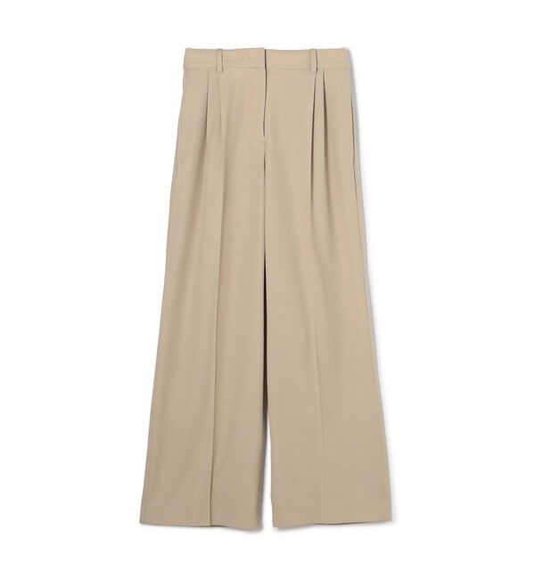 DES PRES「ハイツイストギャバジン 2タックワイドパンツ」|スラックス|41 ライトベージュ