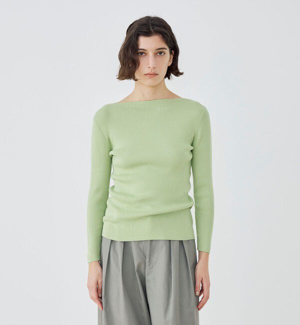 GALERIE VIE「ギザコットンリブ ボートネックプルオーバー」|ニット・セーター|