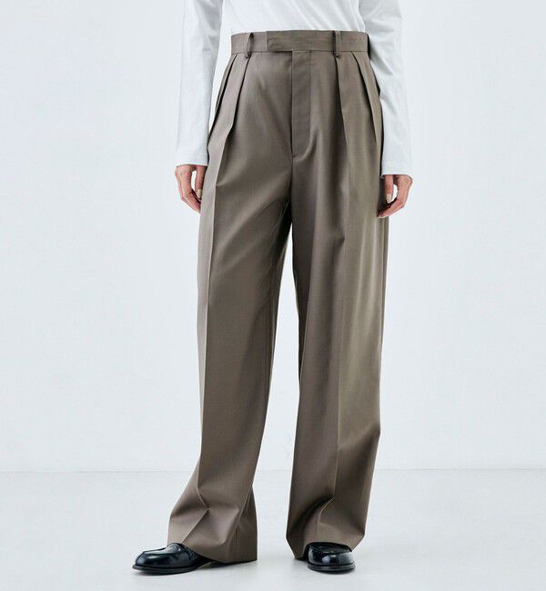 Edition「Super120'sウォッシャブルウール タックスラックス」|スラックス|