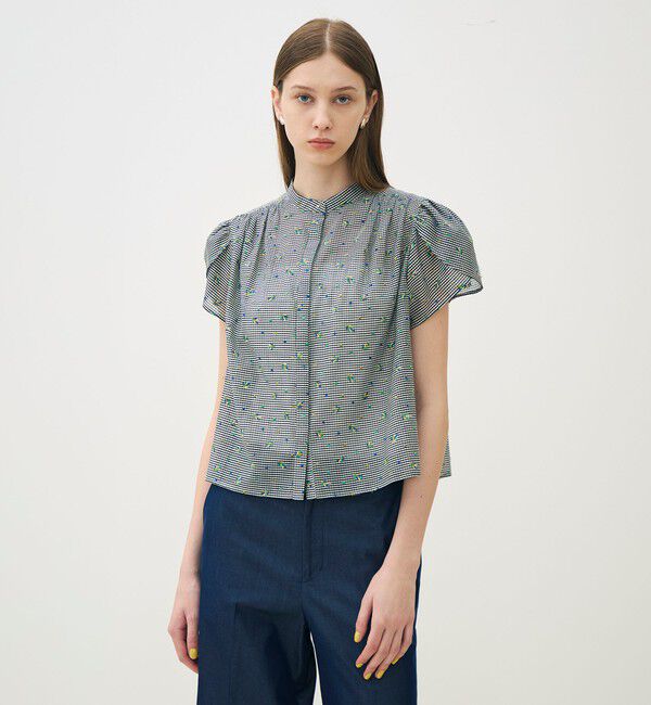 TOMORROWLAND collection「ギンガムエンブロイダリー ペタルスリーブブラウス」|シャツ・ブラウス|