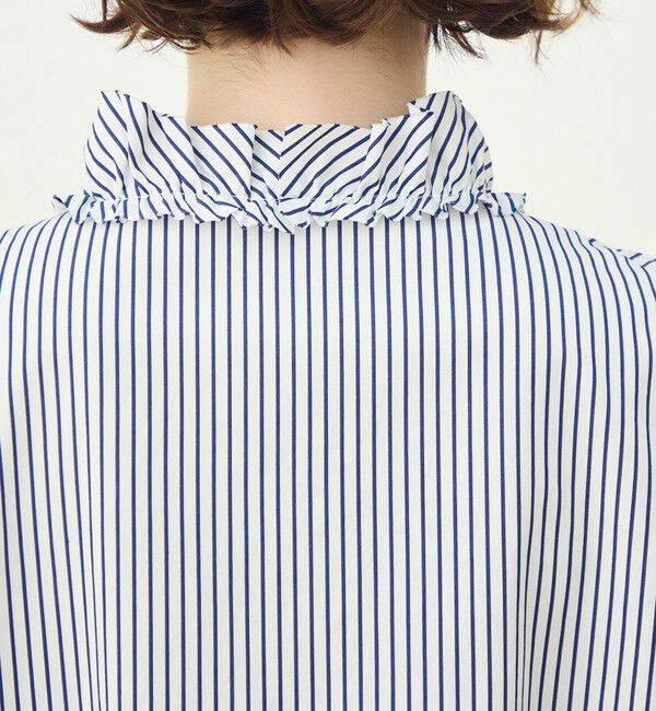 MACPHEE「【WEB先行予約】コットンタイプライター フリルノースリーブブラウス」|シャツ・ブラウス|