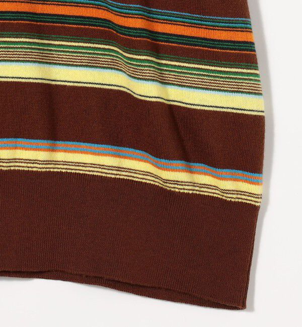 CABaN「コットンカシミヤ マルチボーダー ポロプルオーバー」|ニット・セーター|