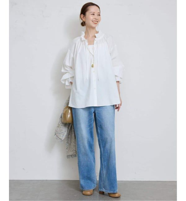 SLOBE IENA「《追加》タイプライターフリルブラウス」|シャツ・ブラウス|