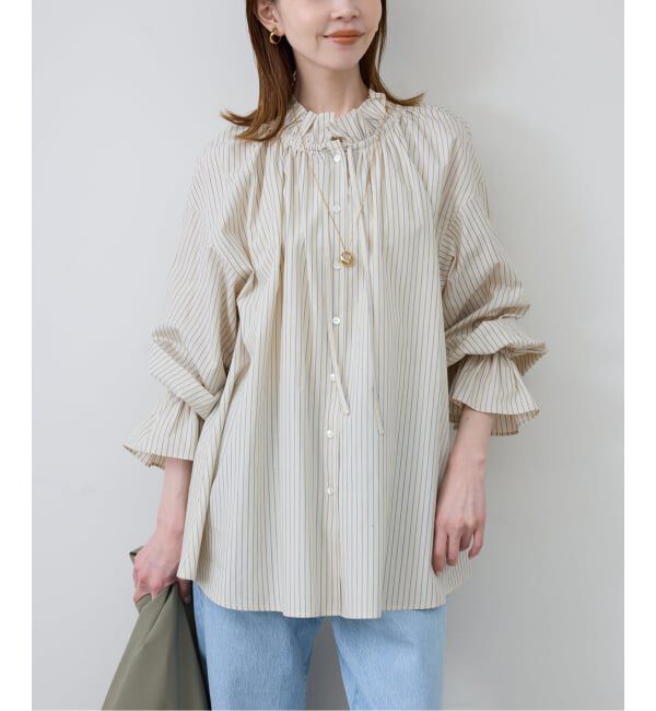 SLOBE IENA「《追加》タイプライターフリルブラウス」|シャツ・ブラウス|