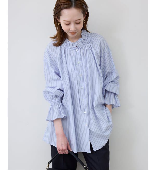 SLOBE IENA「《追加》タイプライターフリルブラウス」|シャツ・ブラウス|