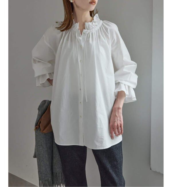 SLOBE IENA「《追加》タイプライターフリルブラウス」|シャツ・ブラウス|