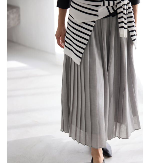 IENA「ボイルシアープリーツスカート」|スカート|