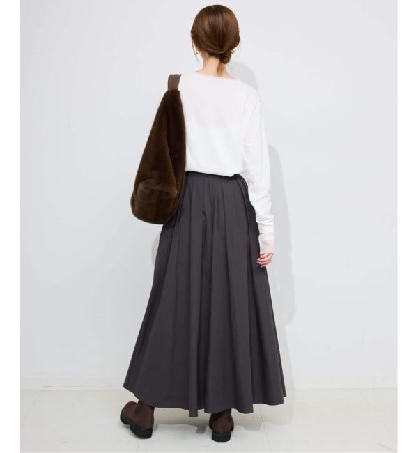 SLOBE IENA「《WEB限定/追加》レイヤードフロッキードットスリーブロンTEE」|Tシャツ・カットソー|