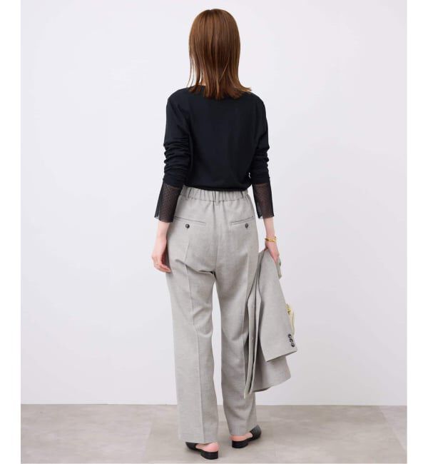 SLOBE IENA「《WEB限定/追加》レイヤードフロッキードットスリーブロンTEE」|Tシャツ・カットソー|