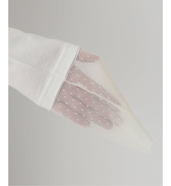 SLOBE IENA「《WEB限定/追加》レイヤードフロッキードットスリーブロンTEE」|Tシャツ・カットソー|