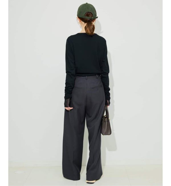 SLOBE IENA「《WEB限定/追加》レイヤードフロッキードットスリーブロンTEE」|Tシャツ・カットソー|