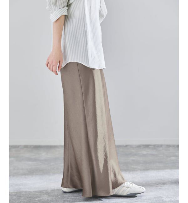 IENA「《追加17》ダブルサテンスカート」|スカート|
