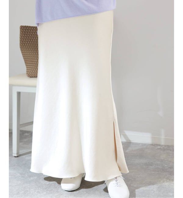 IENA「《追加17》ダブルサテンスカート」|スカート|