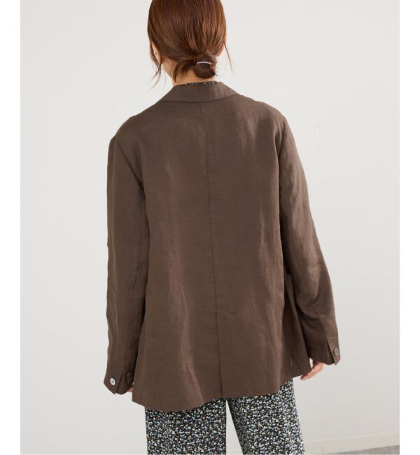 IENA「《追加》ウォッシャブル ソフトリネン リラックスジャケット」|テーラードジャケット|