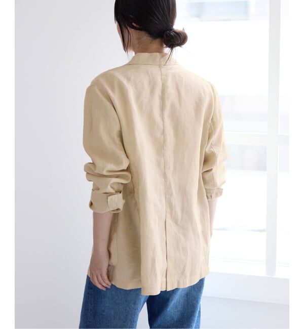 IENA「《追加》ウォッシャブル ソフトリネン リラックスジャケット」|テーラードジャケット|