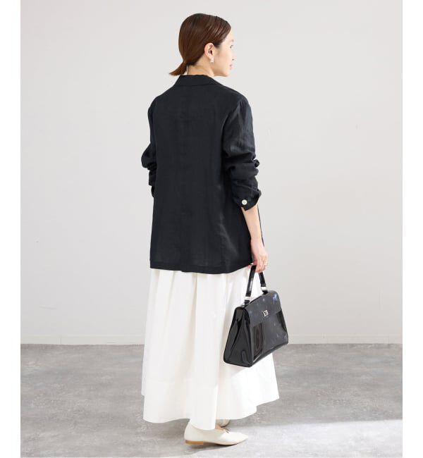 IENA「《追加》ウォッシャブル ソフトリネン リラックスジャケット」|テーラードジャケット|