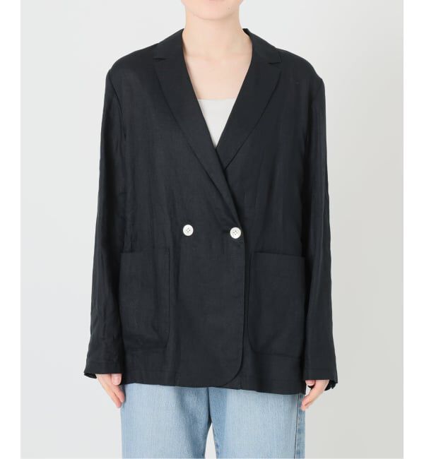 IENA「《追加》ウォッシャブル ソフトリネン リラックスジャケット」|テーラードジャケット|