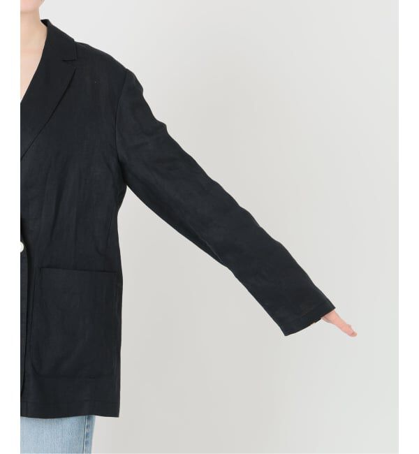 IENA「《追加》ウォッシャブル ソフトリネン リラックスジャケット」|テーラードジャケット|
