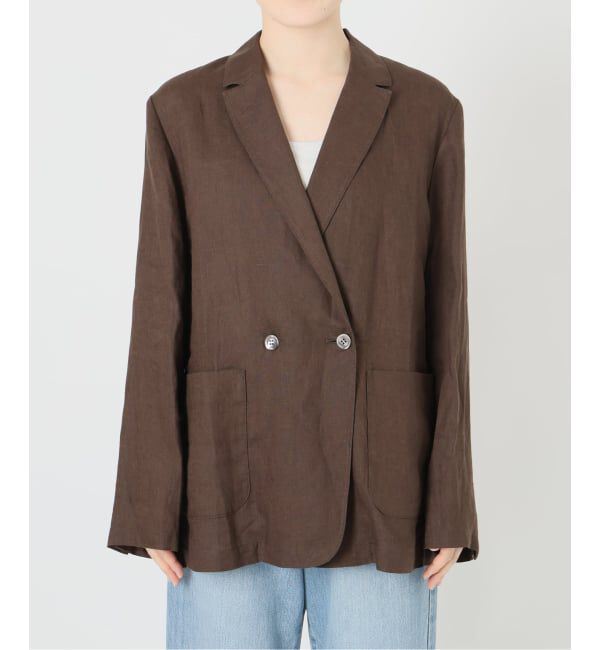 IENA「《追加》ウォッシャブル ソフトリネン リラックスジャケット」|テーラードジャケット|