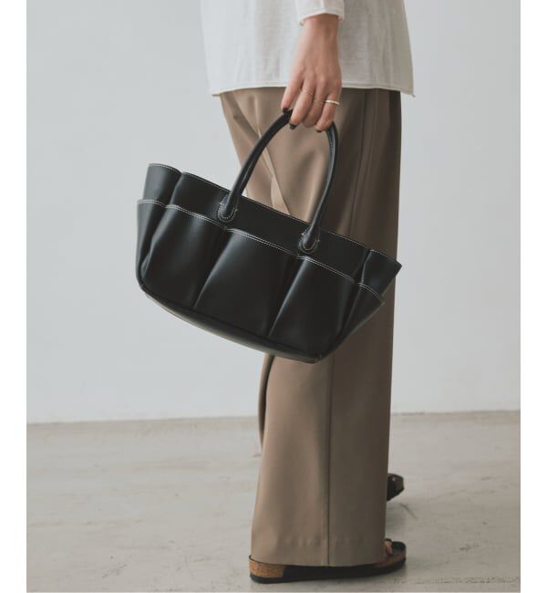 SLOBE IENA「ADD CULUMN/アドカラム PORTION トートバッグ A26S07B462」|トートバッグ|ブラック