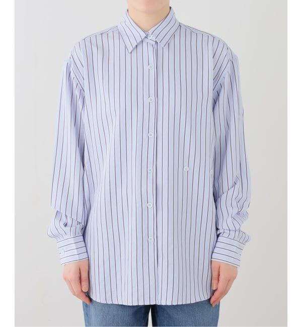 SLOBE IENA「PISCESS/パイシス ストライプシャツ PCSBSH」|シャツ・ブラウス|サックスブルー B