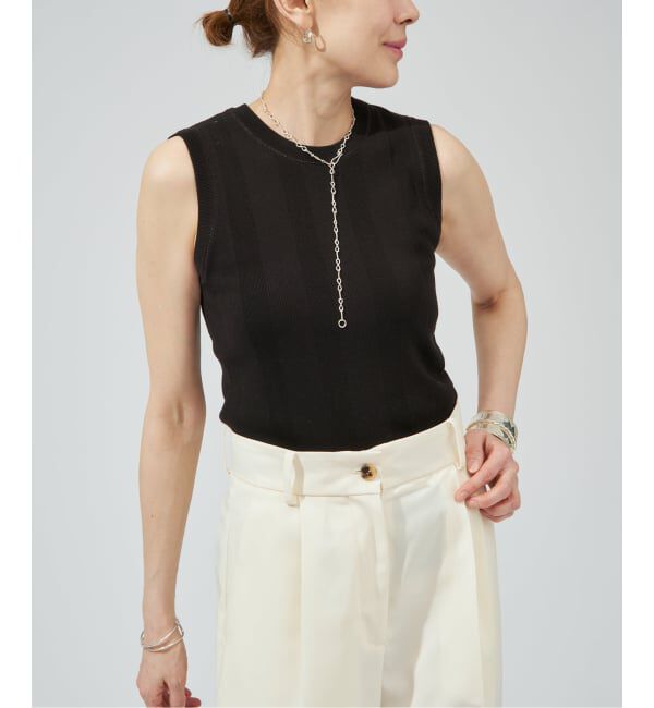 VERMEIL par iena「ランダムRIB ノースリーブプルオーバー」|ニット・セーター|