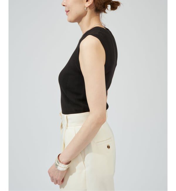 VERMEIL par iena「ランダムRIB ノースリーブプルオーバー」|ニット・セーター|