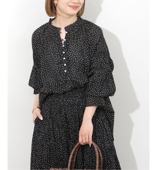 JOURNAL STANDARD relume「コットンボイルクリンクルタックフリルプルオーバー（ドット柄）」|シャツ・ブラウス|