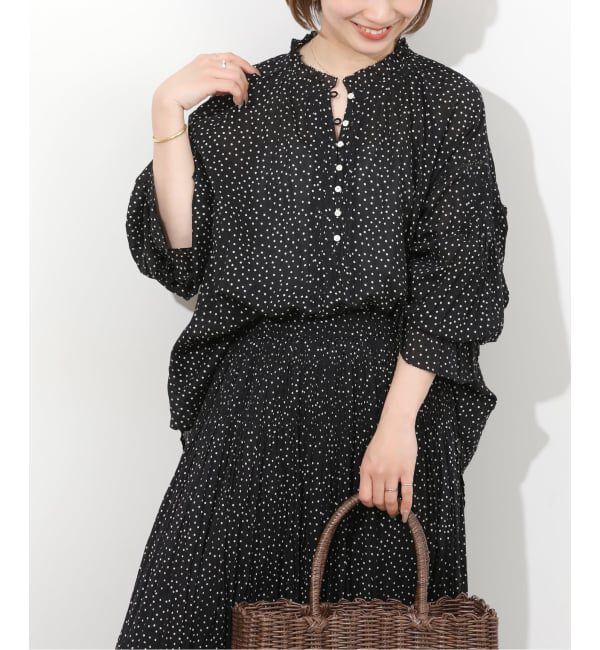 JOURNAL STANDARD relume「コットンボイルクリンクルタックフリルプルオーバー（ドット柄）」|シャツ・ブラウス|