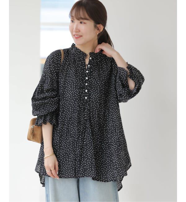 JOURNAL STANDARD relume「コットンボイルクリンクルタックフリルプルオーバー（ドット柄）」|シャツ・ブラウス|