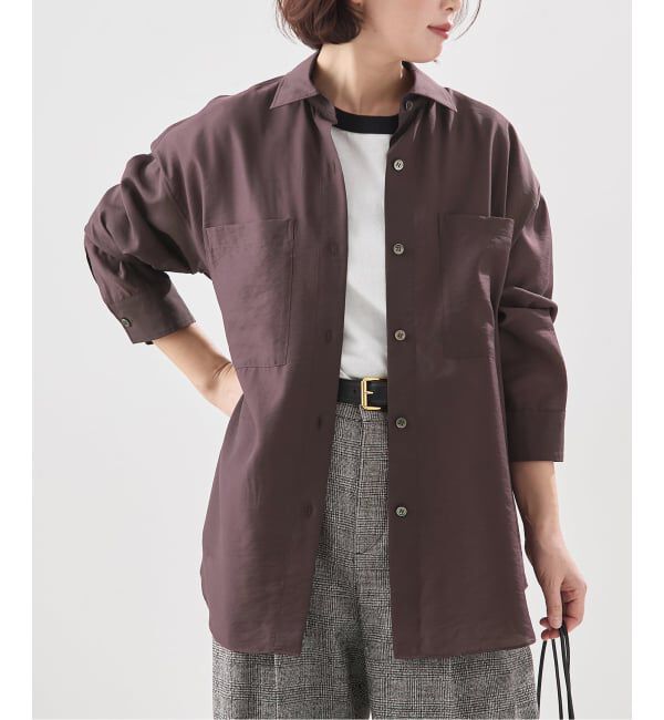 journal standard L'essage「ウォッシャブル シアーシャツ」|シャツ・ブラウス|ブラウン