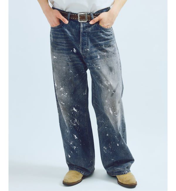 J.S.Homestead「J.S.Homestead / エイジングデニム ワイド 5ポケ ペイント」|デニム|
