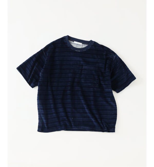 JOURNAL STANDARD relume「《予約》ベロア ボーダー ポケットTシャツ」|Tシャツ・カットソー|ネイビー