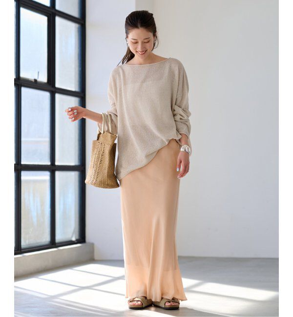 FRAMeWORK「≪追加≫シルキーキュプラバイアススカート2」|スカート|