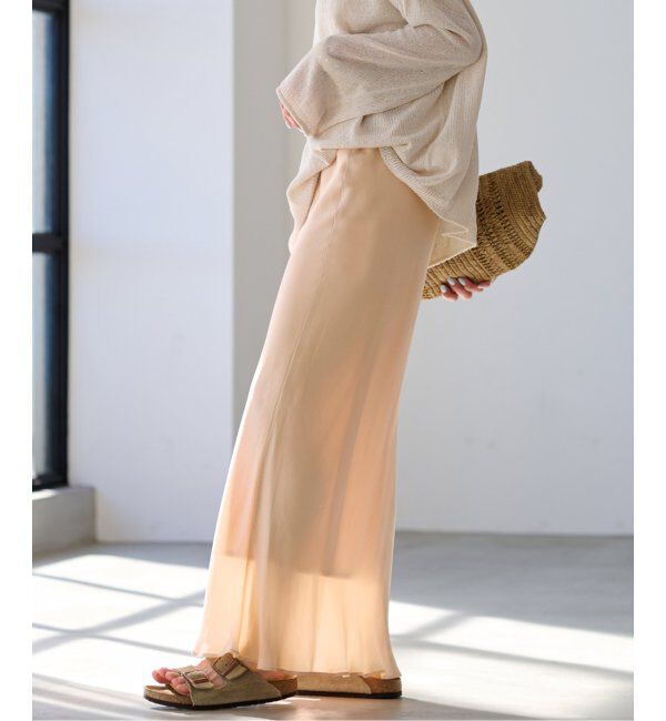 FRAMeWORK「≪追加≫シルキーキュプラバイアススカート2」|スカート|