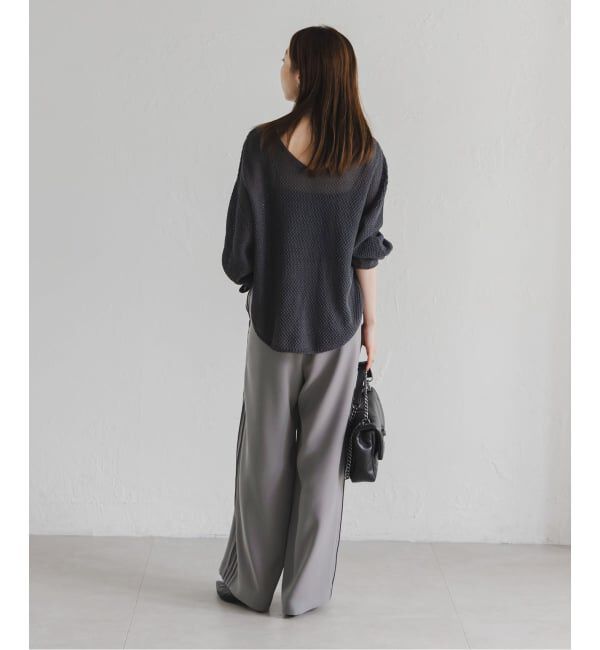 NOBLE「サイドラインピンタックパンツ」|スラックス|