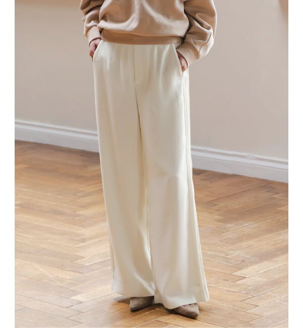 NOBLE「サイドラインピンタックパンツ」|スラックス|