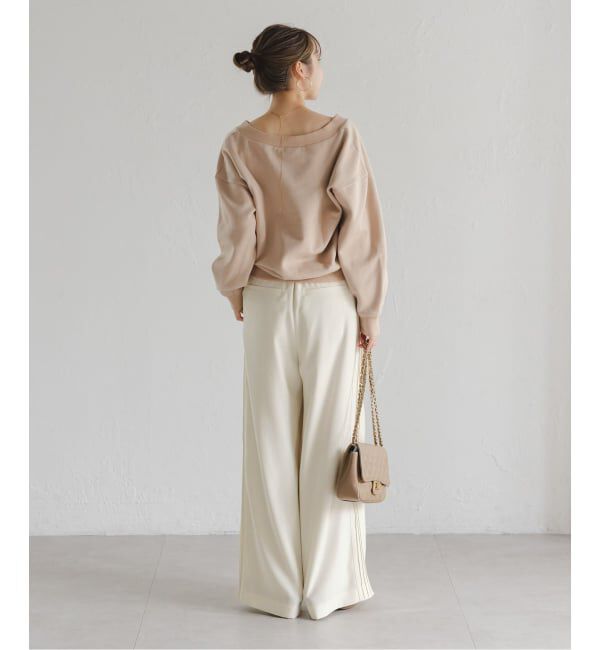 NOBLE「サイドラインピンタックパンツ」|スラックス|