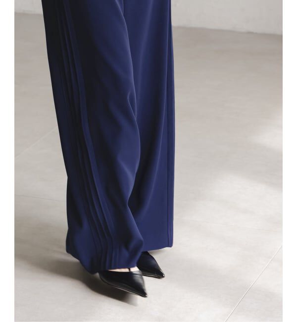 NOBLE「サイドラインピンタックパンツ」|スラックス|