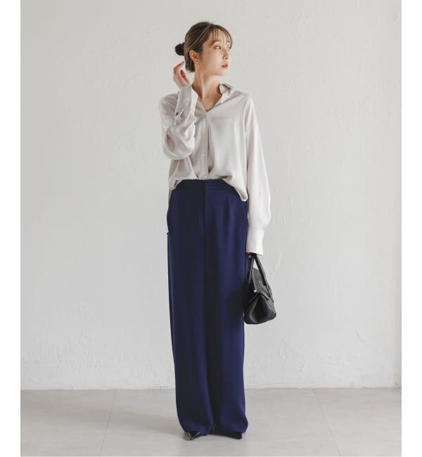 NOBLE「サイドラインピンタックパンツ」|スラックス|