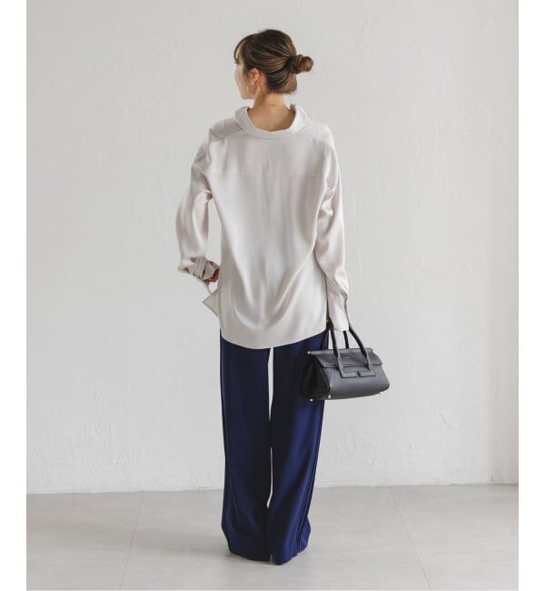 NOBLE「サイドラインピンタックパンツ」|スラックス|