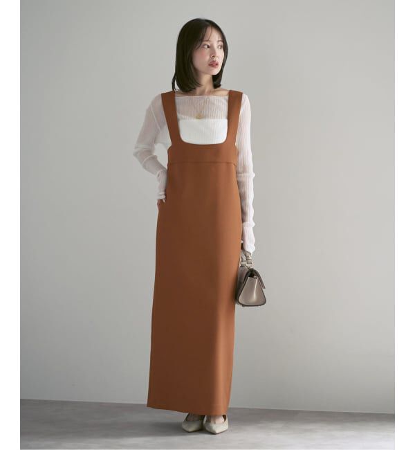 NOBLE「ラフィネダブルクロスソフトスクエアワンピース」|ワンピース|