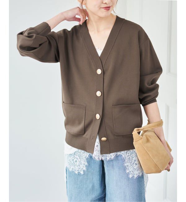 Spick and Span「《一部店舗+WEB限定/追加》ウォッシャブルVネックカーディガン」|カーディガン|