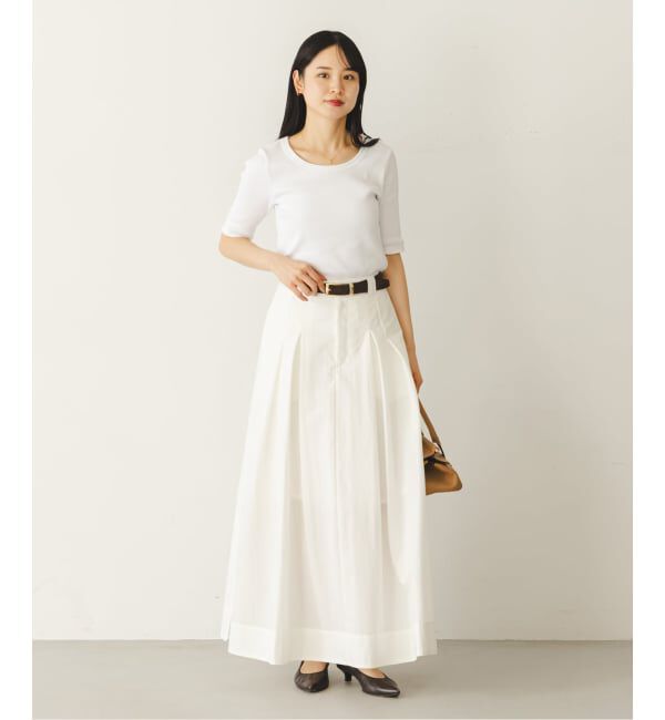 NOBLE「C/Nタイプライターサイドスリットフレアスカート」|スカート|